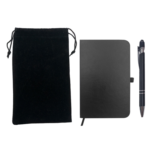 Bloco de Notas E Caneta E Embalagem Em Veludo-A6-P + A6P-1220 + HC001BB
