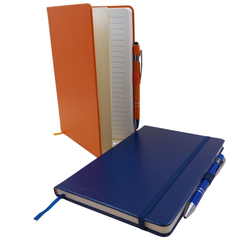 Bloco De Anot. Acabamento Em Napa+ Caneta.-A5P+HC001