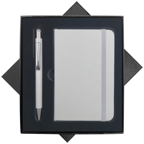 Kit Bloco de Anotações, Caneta e Caixa-A6-6+17020BWH+A6-BOX