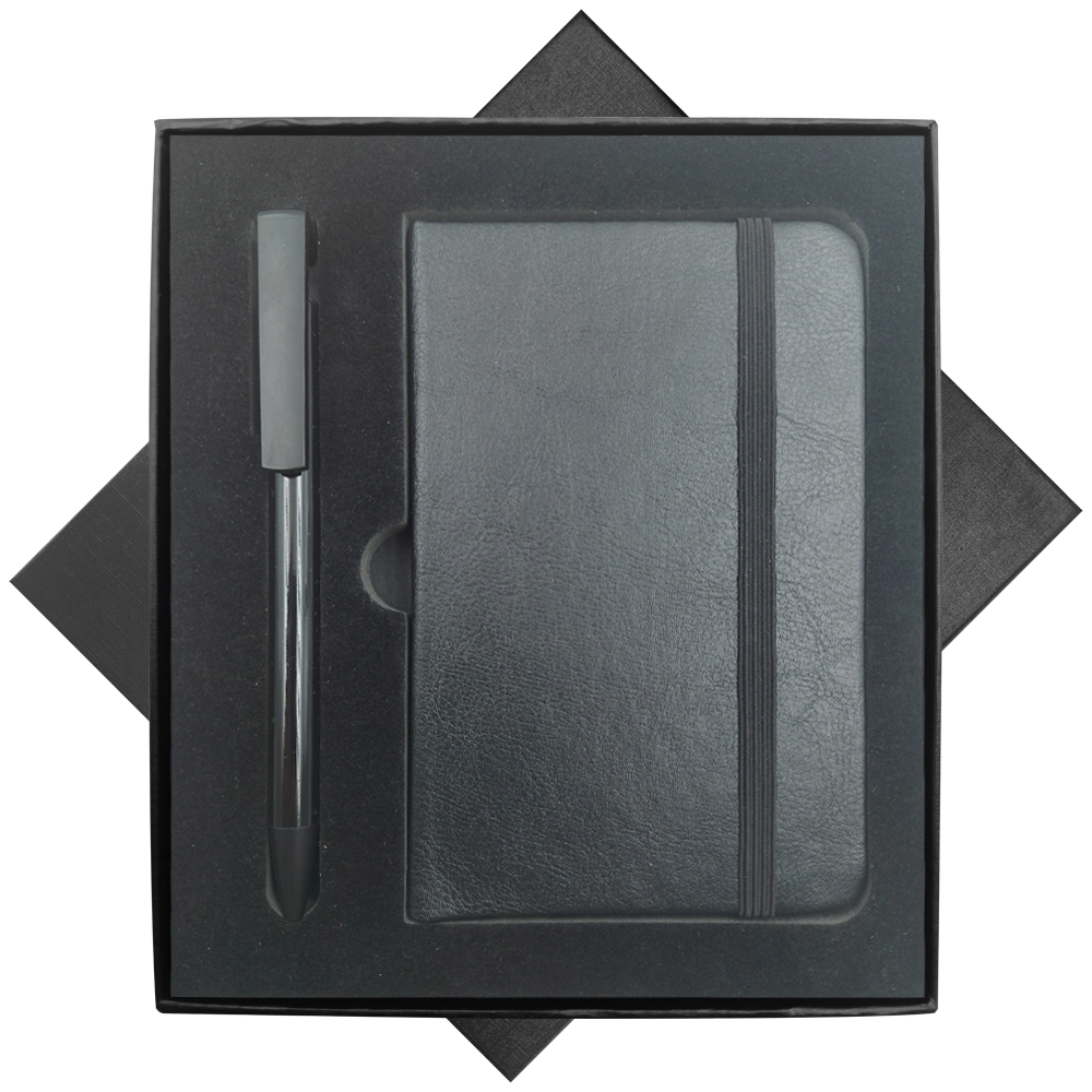 Kit Bloco de Anotações, Caneta e Caixa-A6-6+YJ2003+A6-BOX