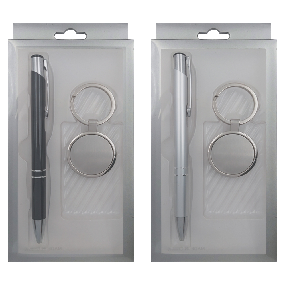 Kit Caneta E Chaveiro Em Metal-9997B+HJ1655+CT-BOX