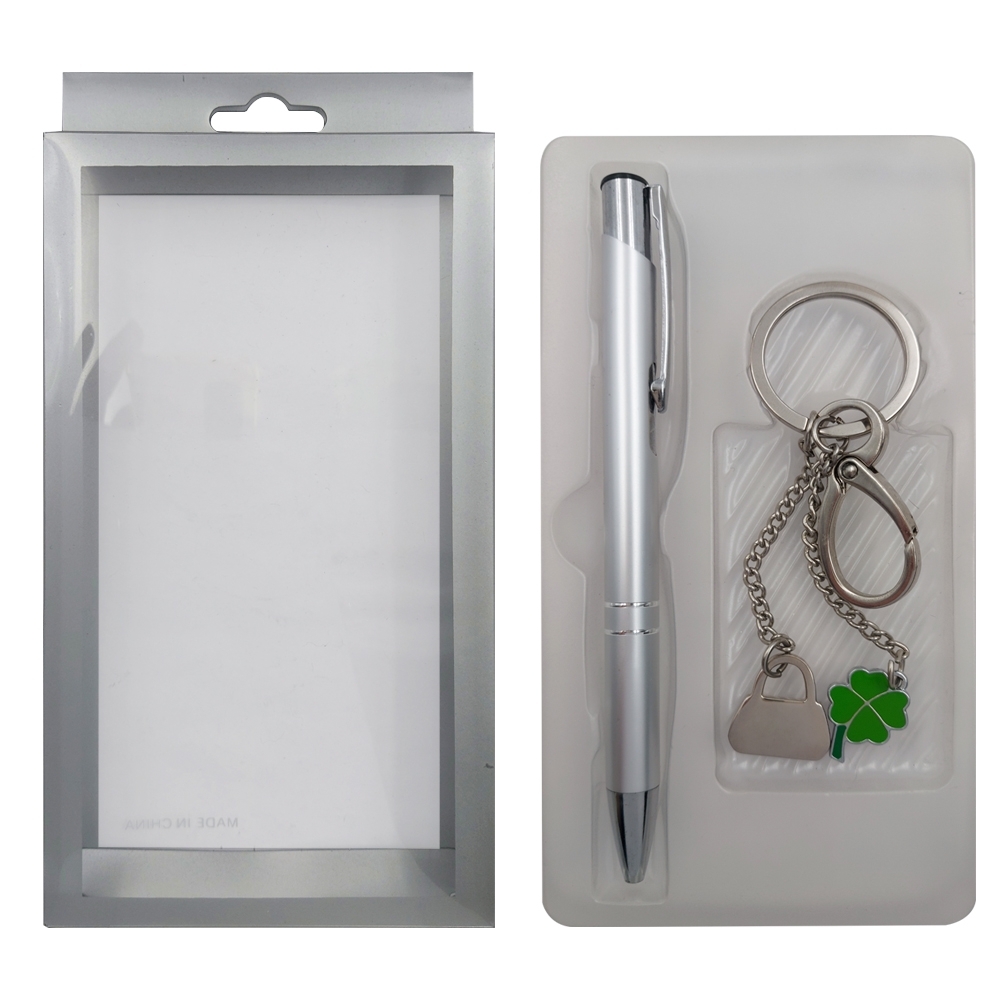 Kit Caneta E Chaveiro Em Metal